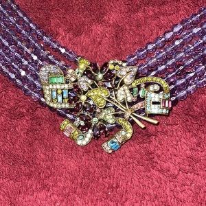 Heidi Daus 6 Strand Crystal Choker Necklace